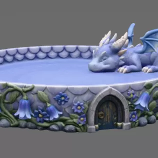 Sleeping Baby Dragon Tray STL File for 3D Print - Model thumbnail 7