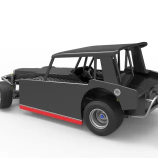 Vintage Dirt Modified stock car V6 while turning Scale 1:25 - Model thumbnail 12