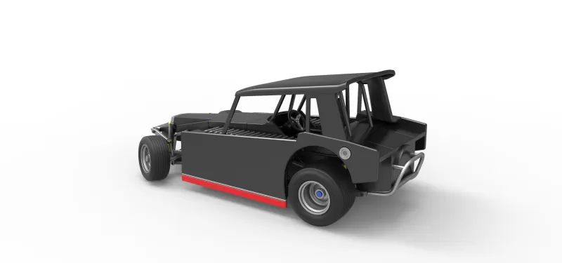 Vintage Dirt Modified stock car V6 while turning Scale 1:25 - Model preview 12