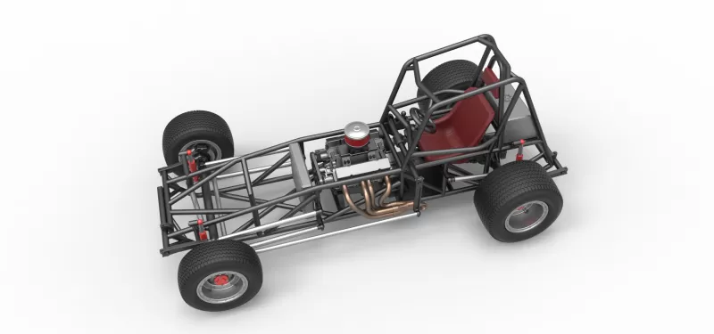 Vintage Dirt Modified stock car Base Version 2 Scale 1:25 - Model preview 4