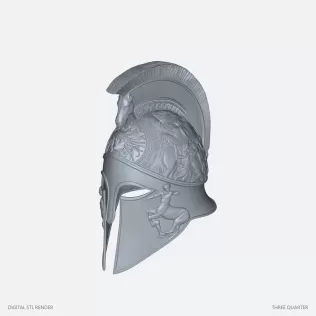 Ornate Classical Helmet Display - STL - Model thumbnail 2