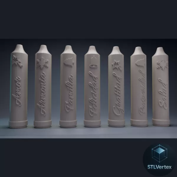 Coleccion de Velas de intención impresión 3D molde - Model preview 2