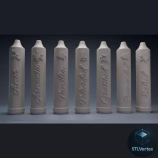 Coleccion de Velas de intención impresión 3D molde - Model thumbnail 2
