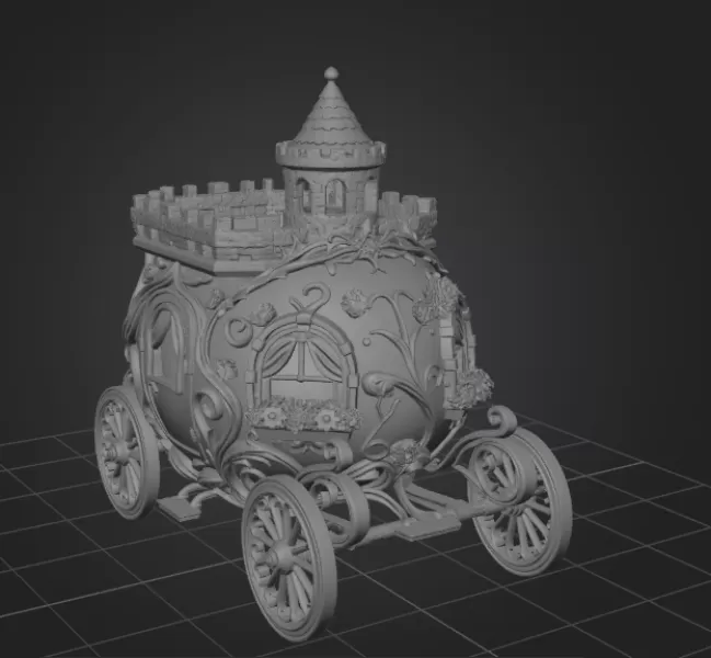 Fantasy Egg Carriage House – STL File 3D Printable - Model preview 11