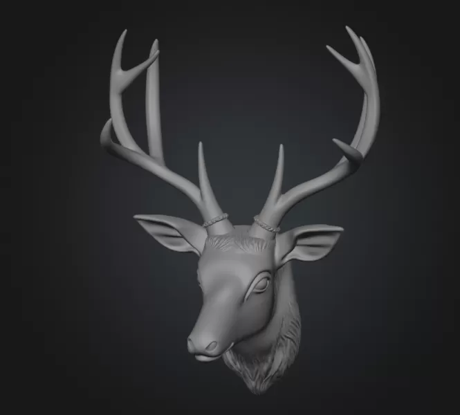 Dear head wall decor - Model preview 1