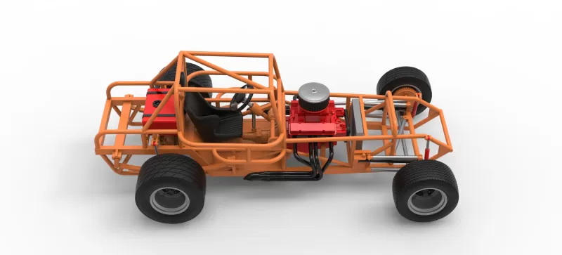 Vintage Dirt Modified stock car Base Version 8 Scale 1:25 - Model preview 20