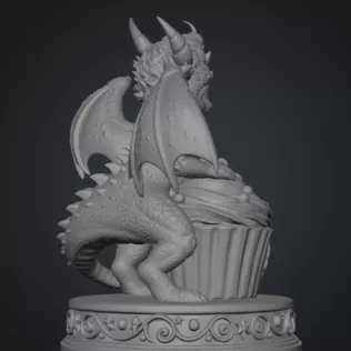 Cute Fantasy Dessert Dragon STL for 3D Printing - Model thumbnail 11