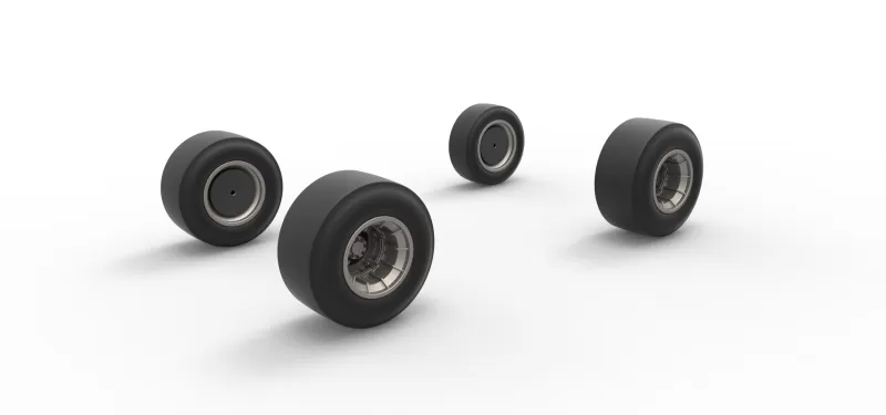 Wheel set of Vintage Asphalt Supermodified V2 Scale 1:25 - Model preview 9