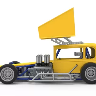 Vintage Winged Supermodified stock car Version 3 Scale 1:25 - Model thumbnail 9