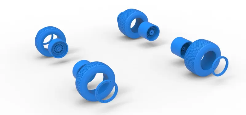 Wheel Set of Dirt Silver Crown Champ car Scale 1:25 - Model preview 11