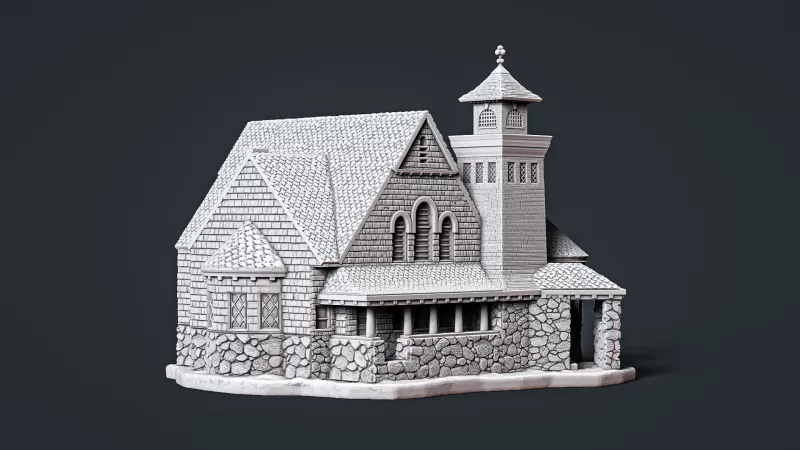 Mont Vernon Congregational Church 1896 - Model preview 2