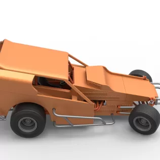 Vintage Dirt Modified stock car Version 3 while turning 1:25 - Model thumbnail 23
