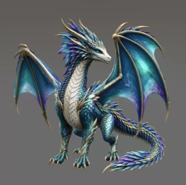 Azure Storm Dragon STL File for 3D Print - Model preview 10