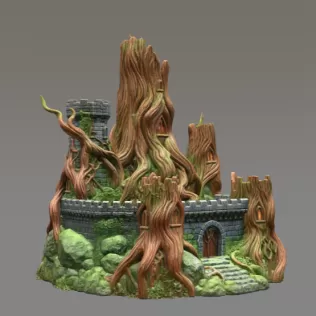 Fantasy Tree Fortress STL File for 3D Printing - Model thumbnail 6