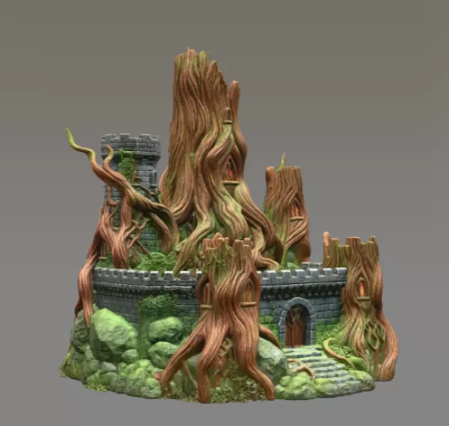Fantasy Tree Fortress STL File for 3D Printing - Model preview 6