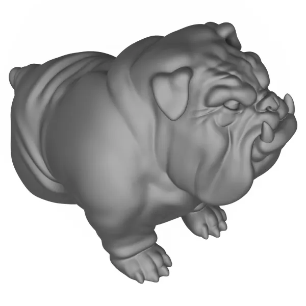 3D Printable Bulldog Dog Statue - Model preview 6
