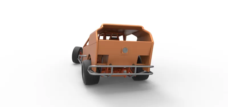 Vintage Dirt Modified stock car Version 3 while turning 1:25 - Model preview 14