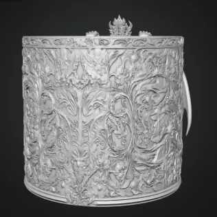 Red Floral Dragon Flower Pot STL File for 3D Print - Model thumbnail 14