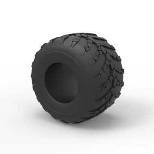 Monster Jam tire 34 Scale 1:25 - Model thumbnail 7