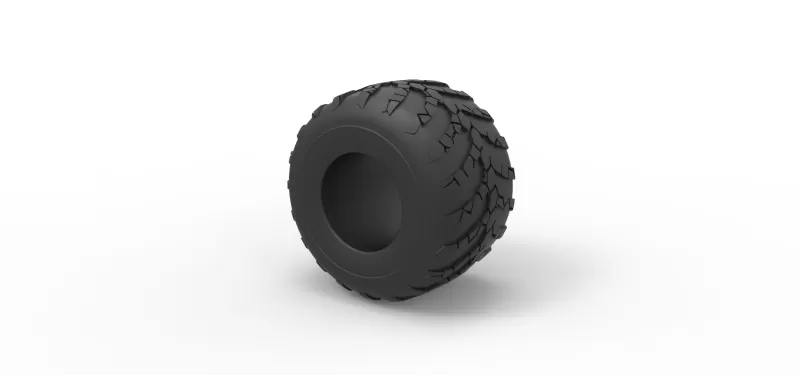 Monster Jam tire 34 Scale 1:25 - Model preview 7