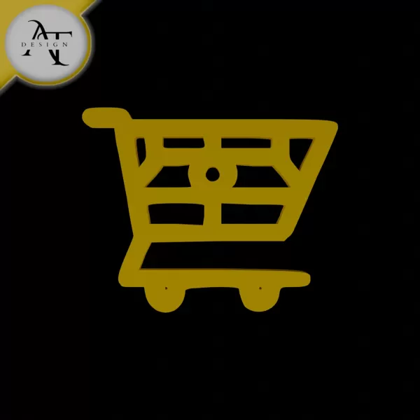 Simple Shopping Cart Symbol - 2D Art - Model preview 1