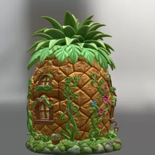 Pineapple Fantasy House STL File for 3D Printing - Model thumbnail 5