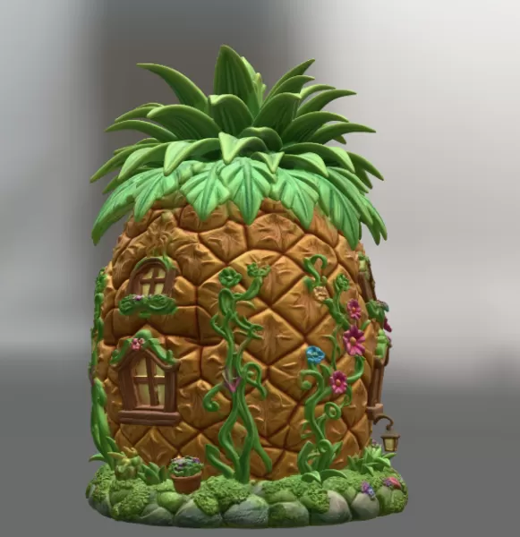 Pineapple Fantasy House STL File for 3D Printing - Model preview 5