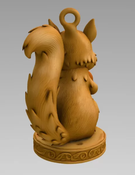 Adorable Squirrel with Heart – Cute 3D Printable Animal Figurine - Model preview 5