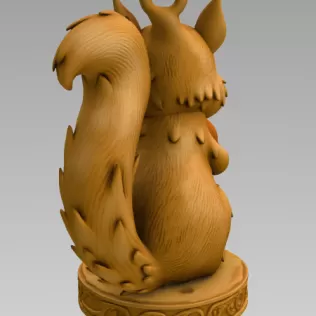 Adorable Squirrel with Heart – Cute 3D Printable Animal Figurine - Model thumbnail 5