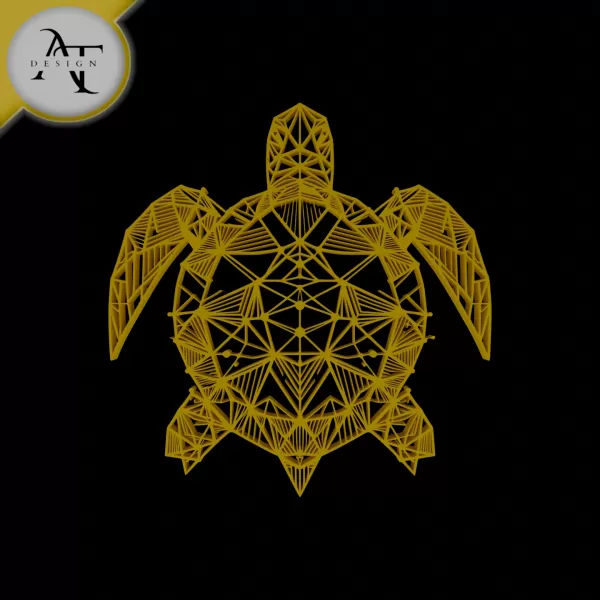 Turtle - Geometric - 2D Wall Art Decor - Model preview 1