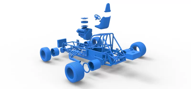 Vintage Dirt Modified stock car Base Version 5 Scale 1:25 - Model preview 26