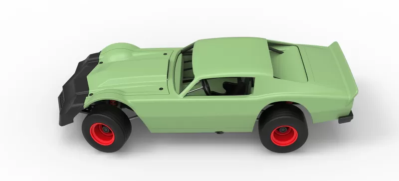 Vintage Dirt late model Race car Version 3 while turning 1:25 - Model preview 10