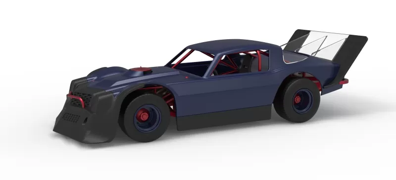 Vintage Dirt late model Race car Version 4 Scale 1:25 - Model preview 1