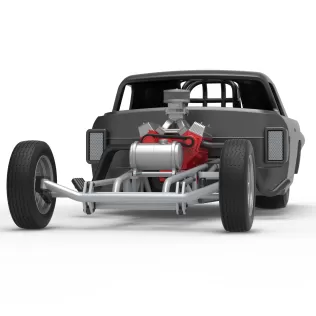 Front engine old school dragster with shell V12 Scale 1:25 - Model thumbnail 6