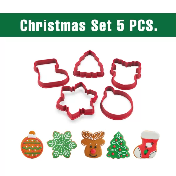 Christmas Cookie Cutter Set (5 PCS), Festive Holiday Baking Tool - Model preview 1