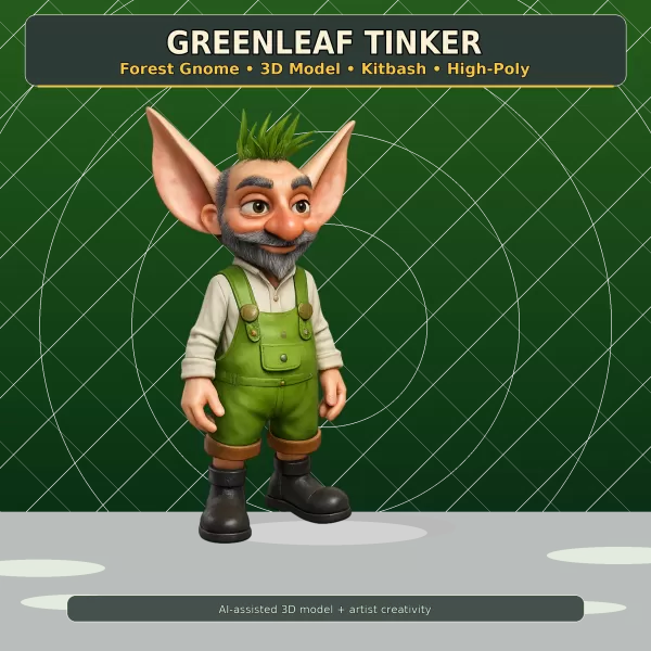 Forest Gnome Character Collection Kitbash High-Poly 3D Model - Model preview 4