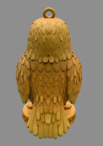 Cute Eagle with Heart – 3D Printable STL File - Model preview 5
