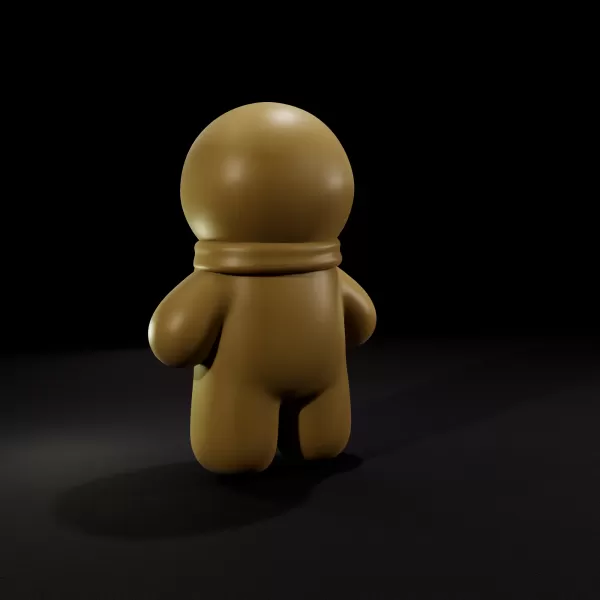 Cute Winter Gingerbread Character Figurine - Model preview 3