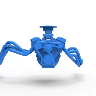 Engine of Vintage Asphalt Modified stock car Scale 1:25 - Model thumbnail 5