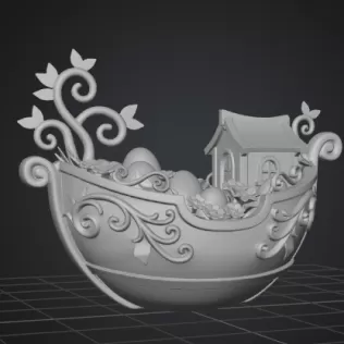 Fantasy Easter Egg Boat STL File– 3D Printable Easter Decoration - Model thumbnail 9