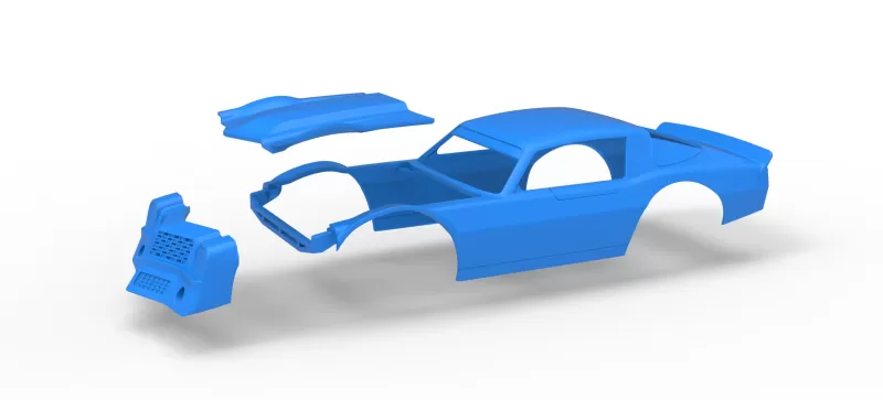 Shell of Vintage Dirt late model Race car Scale 1:25 - Model preview 16