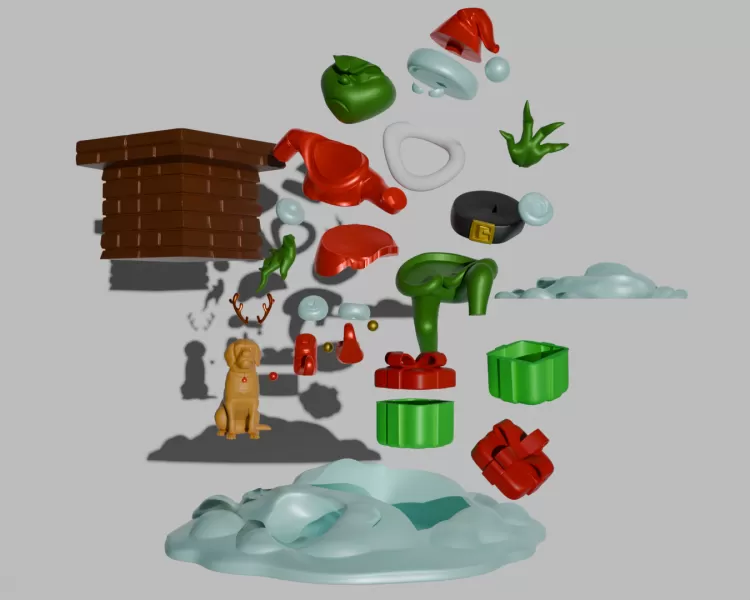 Grinch – Christmas Diorama Tree Ornament & Home Decor | STL + Bl - Model preview 10