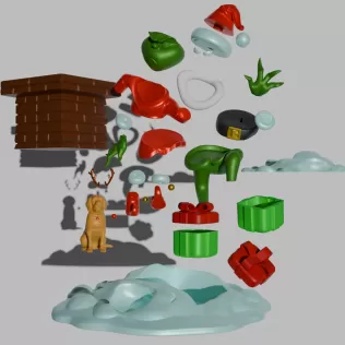 Grinch – Christmas Diorama Tree Ornament & Home Decor | STL + Bl - Model thumbnail 10