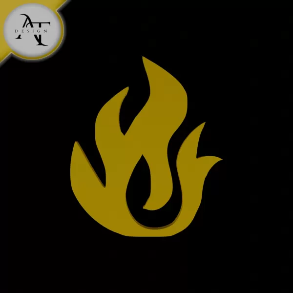 Simple Flame Symbol - 2D Art - Model preview 1