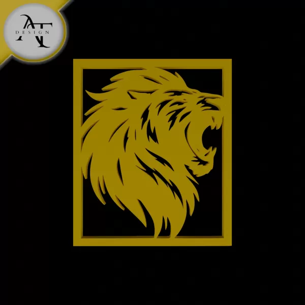 Lion - Silhouette - 2D Wall Art Decor - Model preview 1