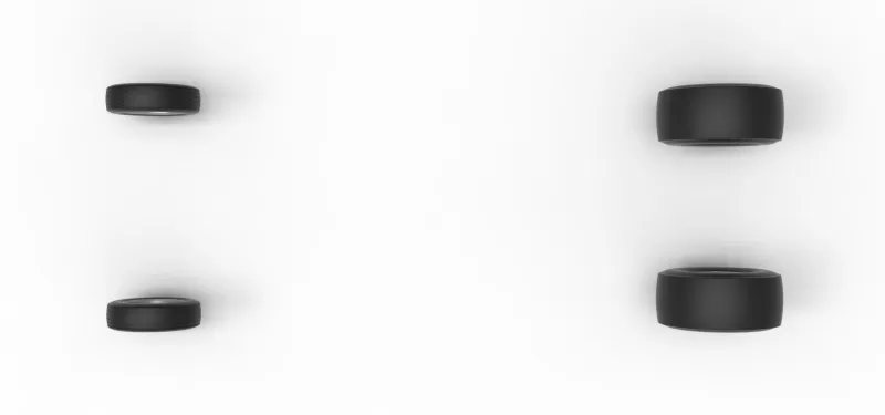 Wheel Set of Vintage Front engine dragster Version 7 Scale 1:25 - Model preview 6