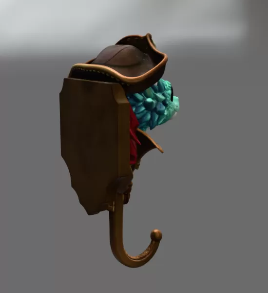 Pirate Dragon Key Holder STL File for 3D Print - Model preview 6