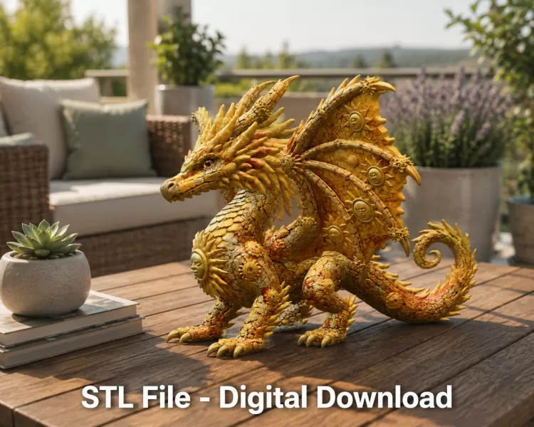 ☀ Sunfire Celestial Dragon STL File for 3D Print - Model preview 2