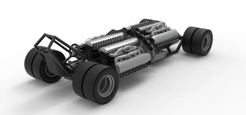 Vintage AWD Dragster Base Scale 1:25 - Model preview 18