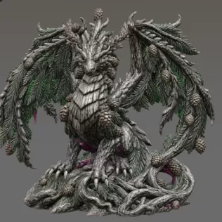 Ancient Forest Guardian Dragon STL File for 3D Print - Model thumbnail 9